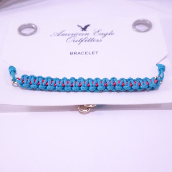 American Eagle Outfitters AEO Turquoise Red Woven Bracelet NWT 12 Set 6 PCS - Picture 6 of 8